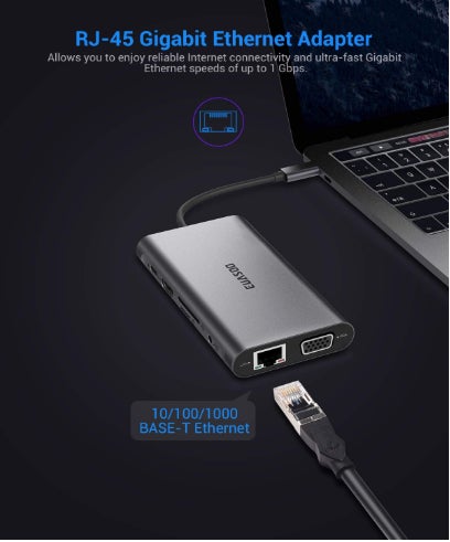 Wewoo - HUB USB-C / Type-C vers USB 3.0 x 3 + USB-C / Type-C + HDMI + RJ45  + Lecteur de carte SD / TF Adaptateur HUB multifonction - Hub - Rue du  Commerce
